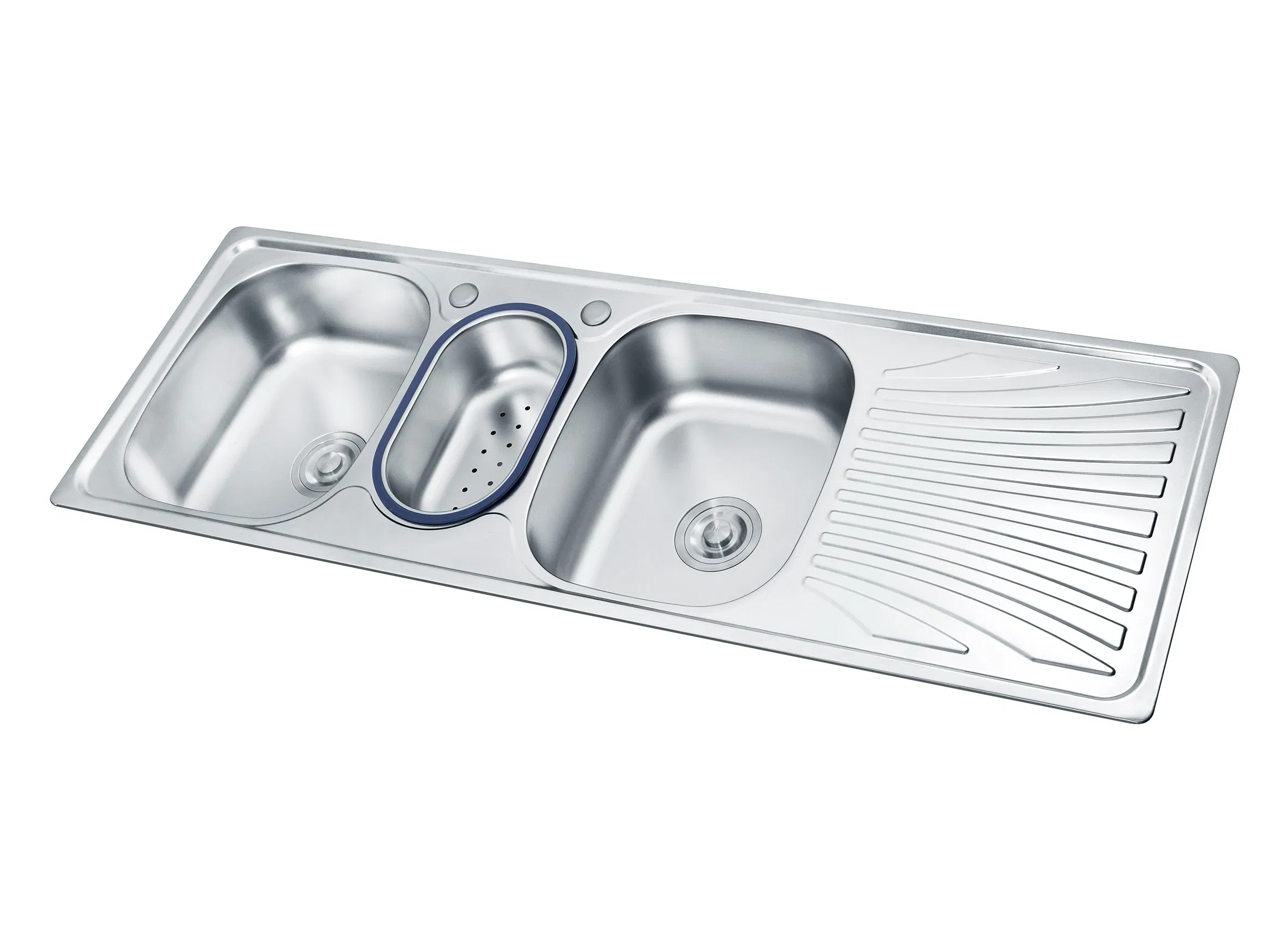 Top Mount Double Bowl Stainless Steel Sink with Drainboard Custom Size Hotel Kitchen Laundry Wash Sink