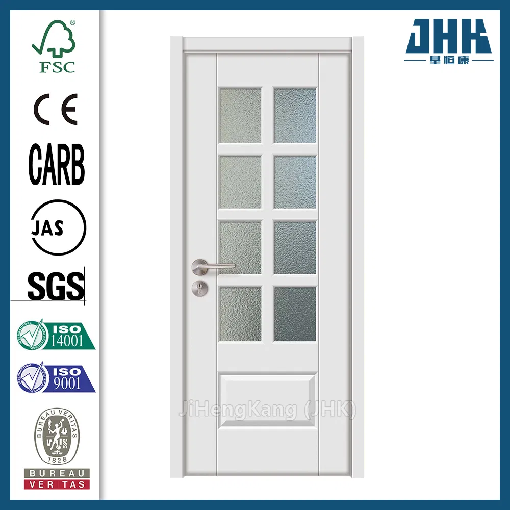 Jhk White Bethroom Interior Wooden French Glass Door