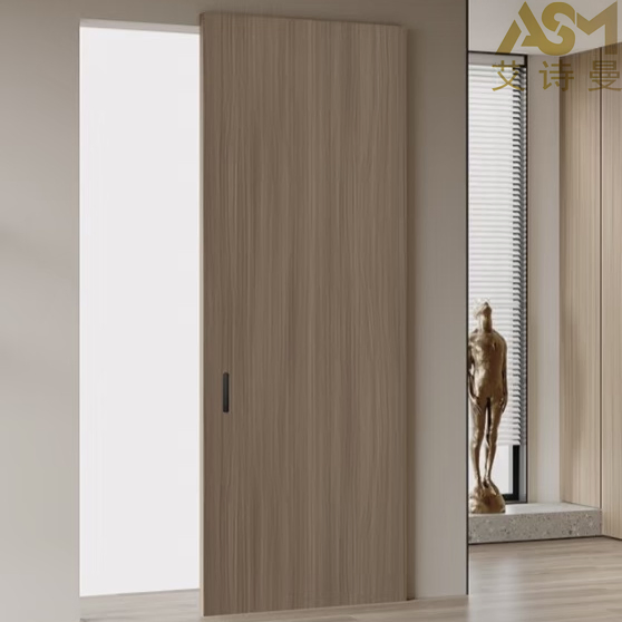 Assembled Tech Veneer Wood Plastic Composite Door for Room Interior Luxury Solid Main Bedroom Wooden Door