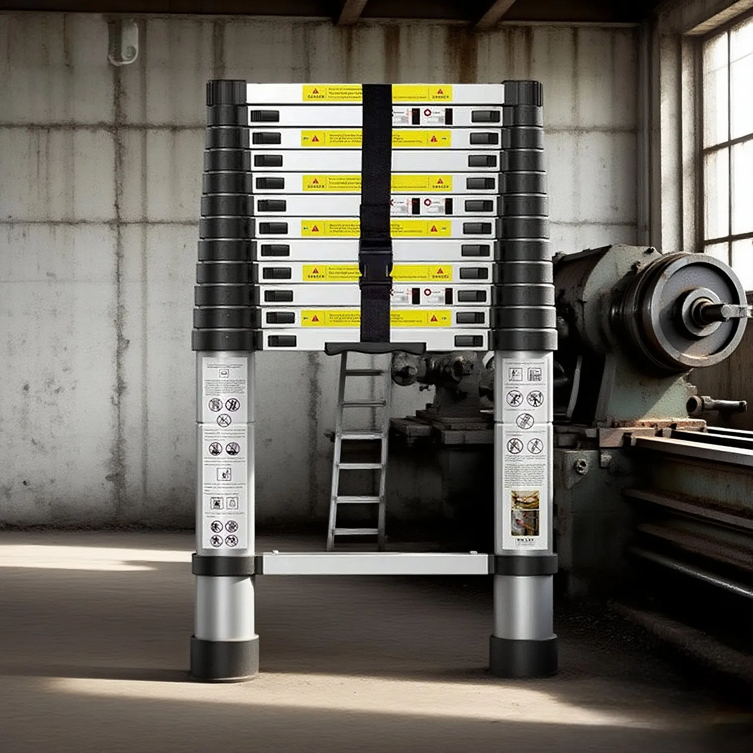 En131 Aluminum Telescopic Ladder 2-7m Foldable with CE Certificate Wholesale Price for European Distributors