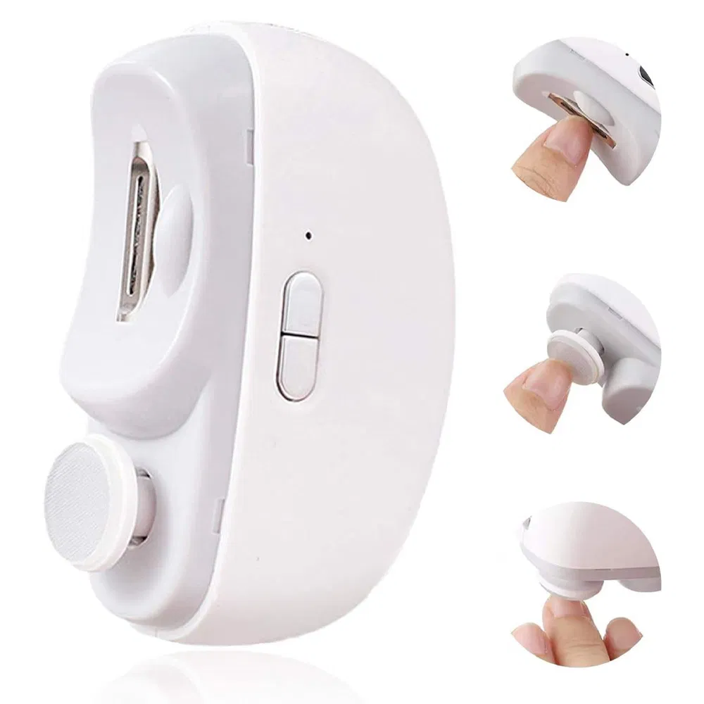 Automatic Multifunctional 2 in 1 Electric Manicure Care Tool Rechargeable Baby Nail Art Clipper with Light