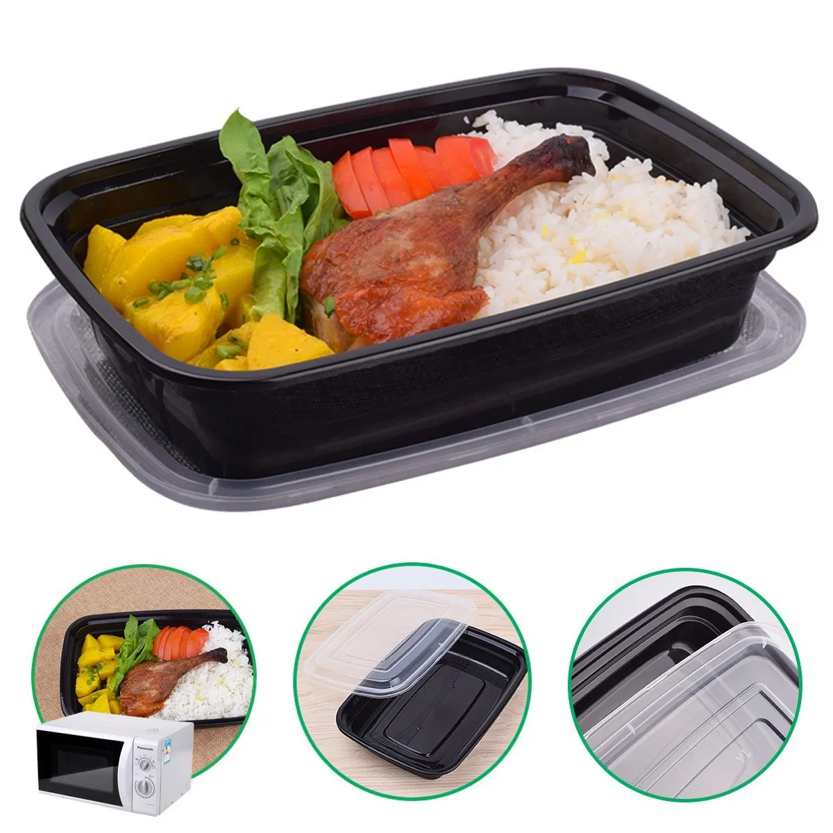 10 Pack 33 Oz Meal Prep Containers Reusable with Lids, Sturdy Leakproof & Food Safe, Microwave Safe Prep Disposable Bento Lunch Box