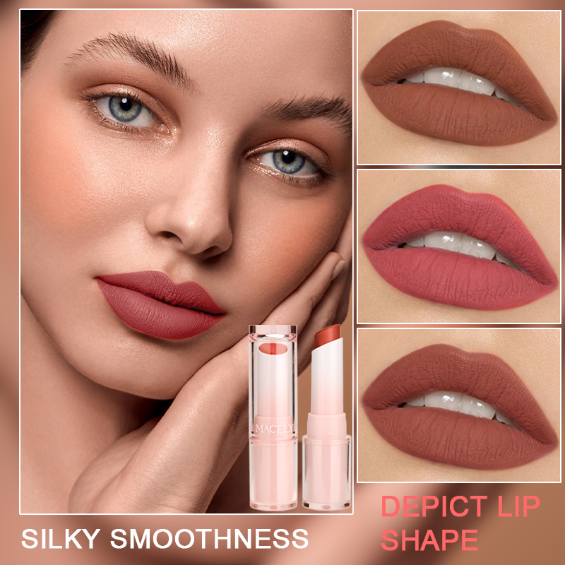 Customizable Elegant Velvety Luxury Lightweight Beautiful Slim Easy Grip Precise Frosted Lipstick