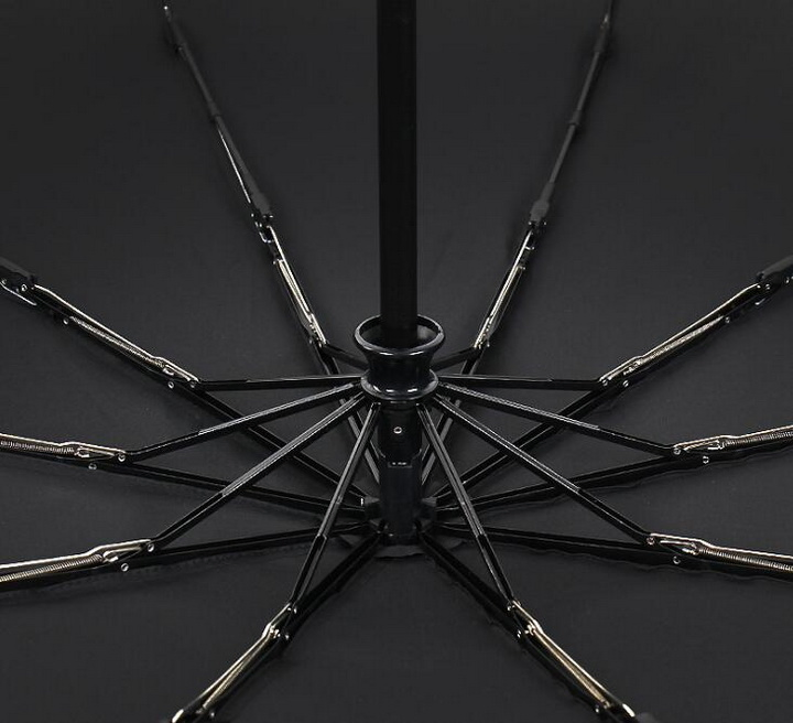 Автоматическое трёхсложное деловое зонтик-трость на 10 спиц