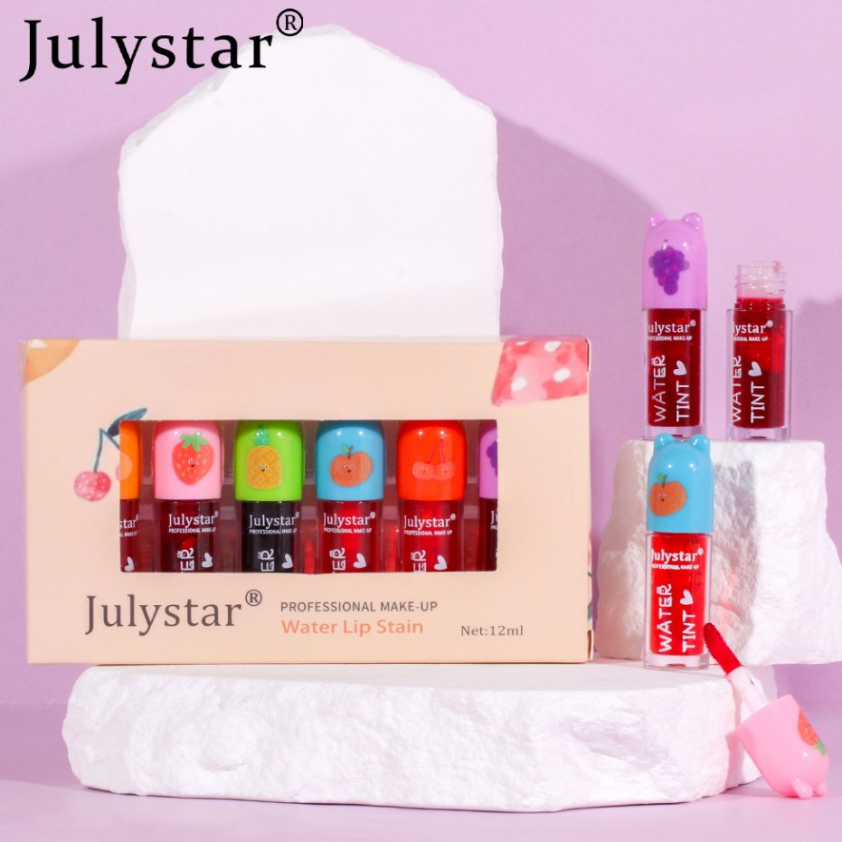 Online Wholesale in Stock 6 Colors Moisturizing Lip Gloss Jelly Non Sticky Cup Sexy Liquid Lipstick Cherry Red Pink Glitter Lip Tint Korean Lips Makeup Set