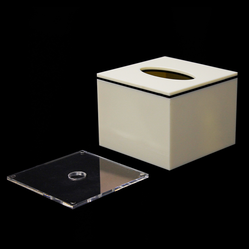 Rectangular Hotel Guest Room Acrylic Bathroom Tollet Tissue Storage Box