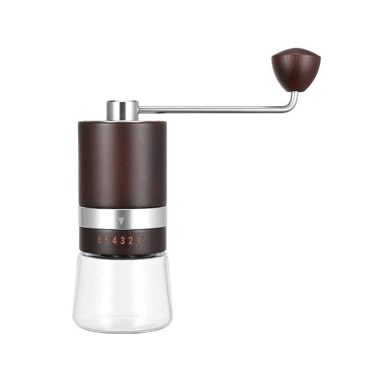 Beech Wood with Adjustable Setting Espresso Dry Grain Whole Beans Conical Manual Burr Grinder for Pour Over