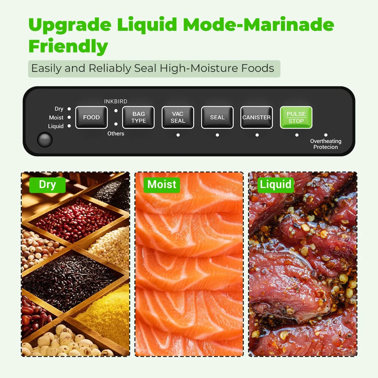 Inkbird Ink-Vs05 Multi-Functional Compact Household Vacuum Sealer with Built-in Cutter