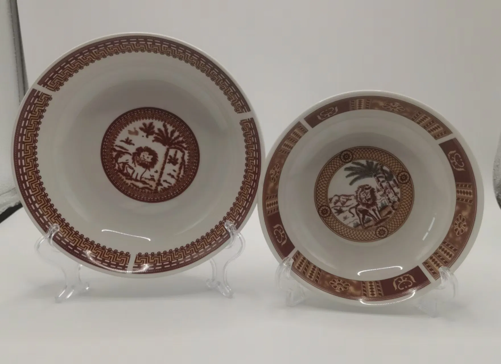 7"8" Rice Plate Lion Decals Porcelainware Ceramics Tableware