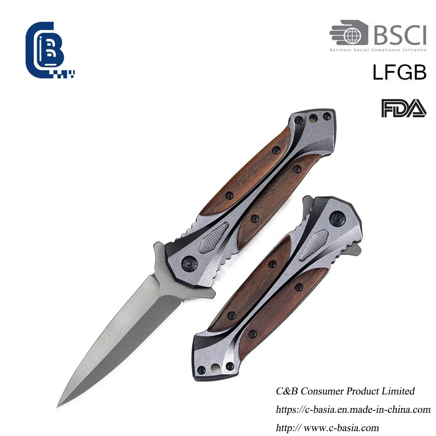 Outdoor Hunting Survival Combat Outdoor Knife with Rosewood Handle