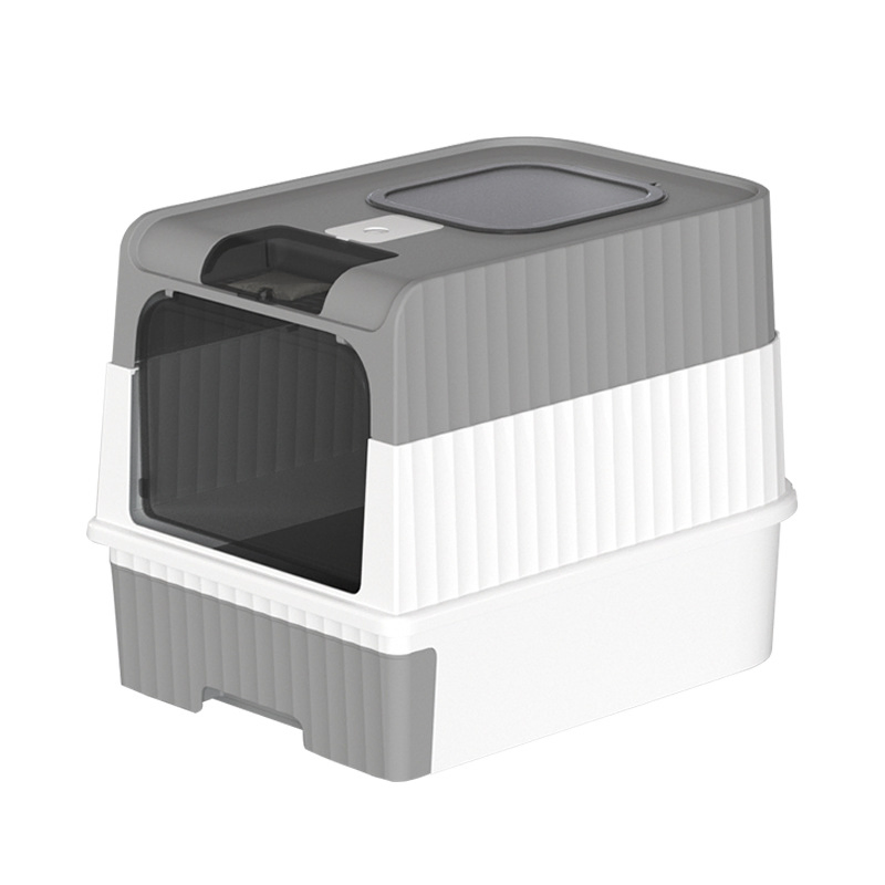 Extra-Large Cat Litter Box with Fully Enclosed Drawer-Style Cat Toilet Splash-Proof and Odor-Removing Cat Litter Box