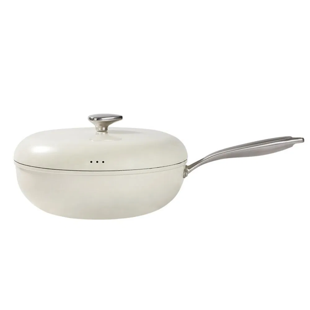 Non-Stick Wok Frying Pan with Lid Pebbles Flat-Bottomed Wbb27896