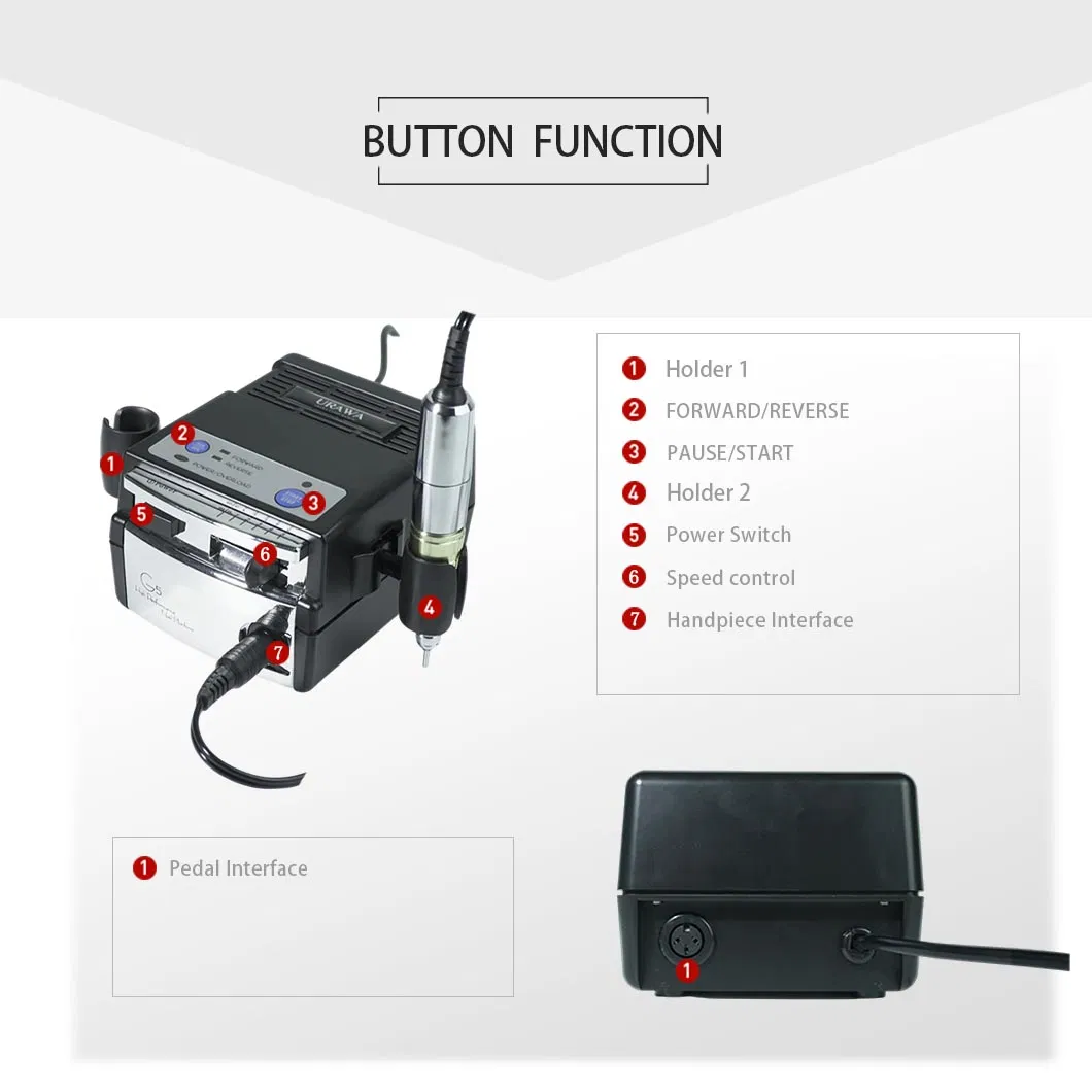 Original Japan Micro Motor Professional G5 Nail Art Drill Machine for Salon