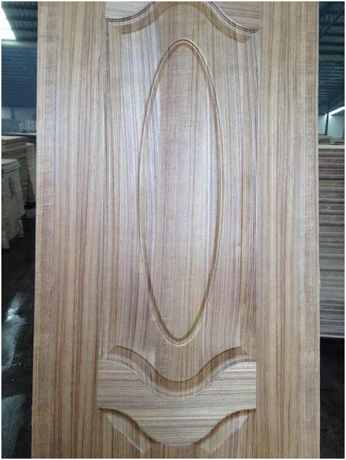 High Quality Natural Wood Veneer Faced Moulded HDF Door Skin