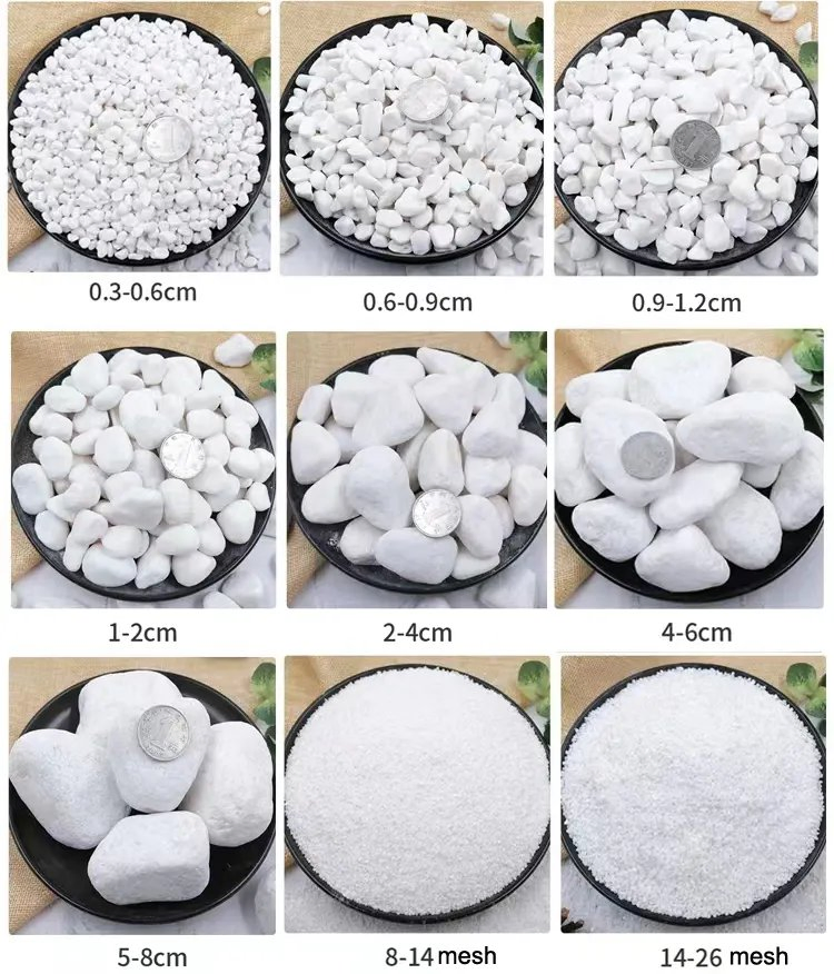 The Best Garden Pebble Stones Snow White Stone for Rolling