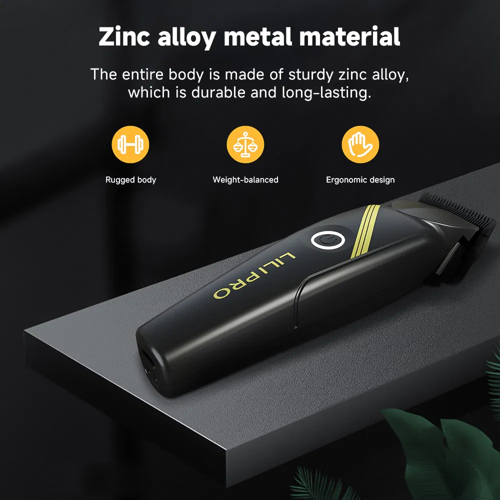 Lilipro L4 Professional Cordless Rechargeable Metal Hair Clippers 8000+Rpm Blade Men Dlc Combination Fade Hair Clippers Man