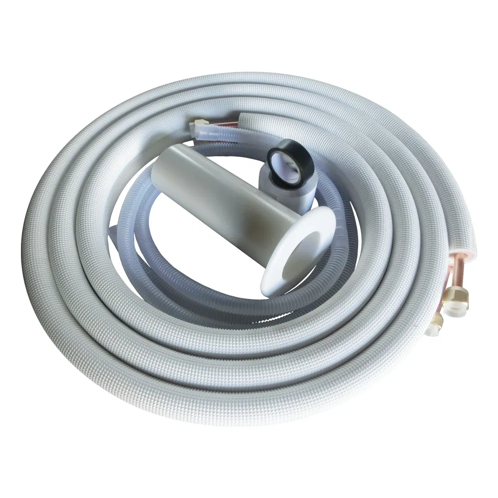 Insulated Air Conditioner Copper Pipe with 3/8 Pair Coil Insulation