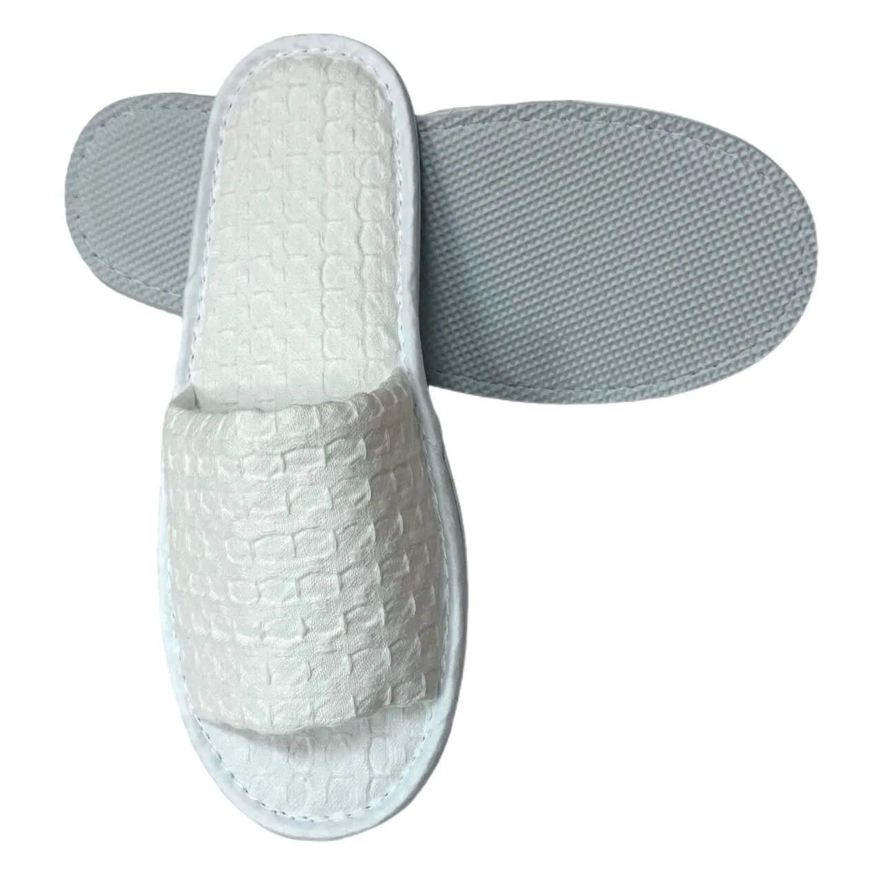 White Waffle Hotel Slippers Are Non-Slip and Comfortable