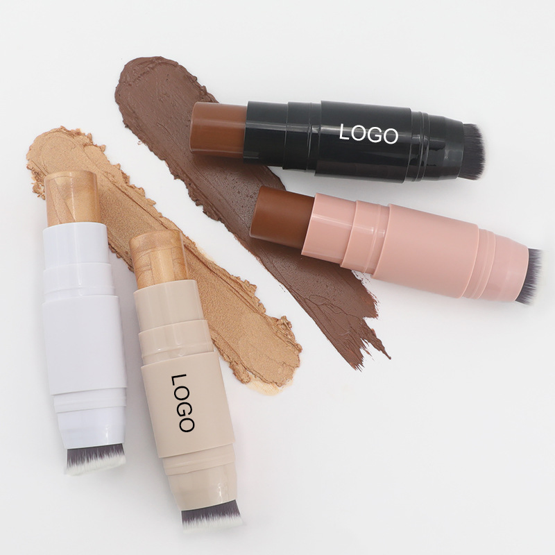 Custom Logo Matte Finish Cream Bronzer Foundation Concealer Contour Stick with Brush