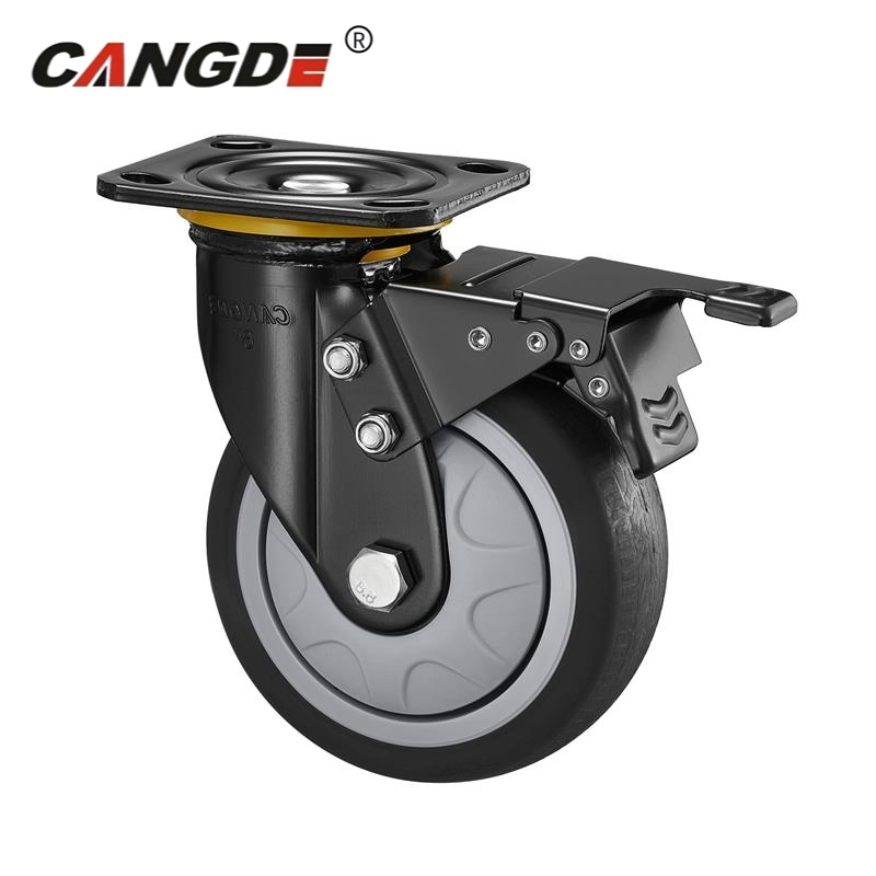 Factory Wholesale 4 5 6 8 Inch TPR Heavy Duty Industrial Top Plate Swivel Caster Wheel Price