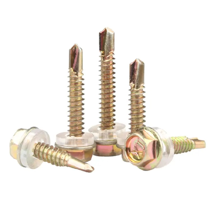 China Wholesale Metal Hex Head Self-Drilling Screw with Plastic Washer DIN7504K