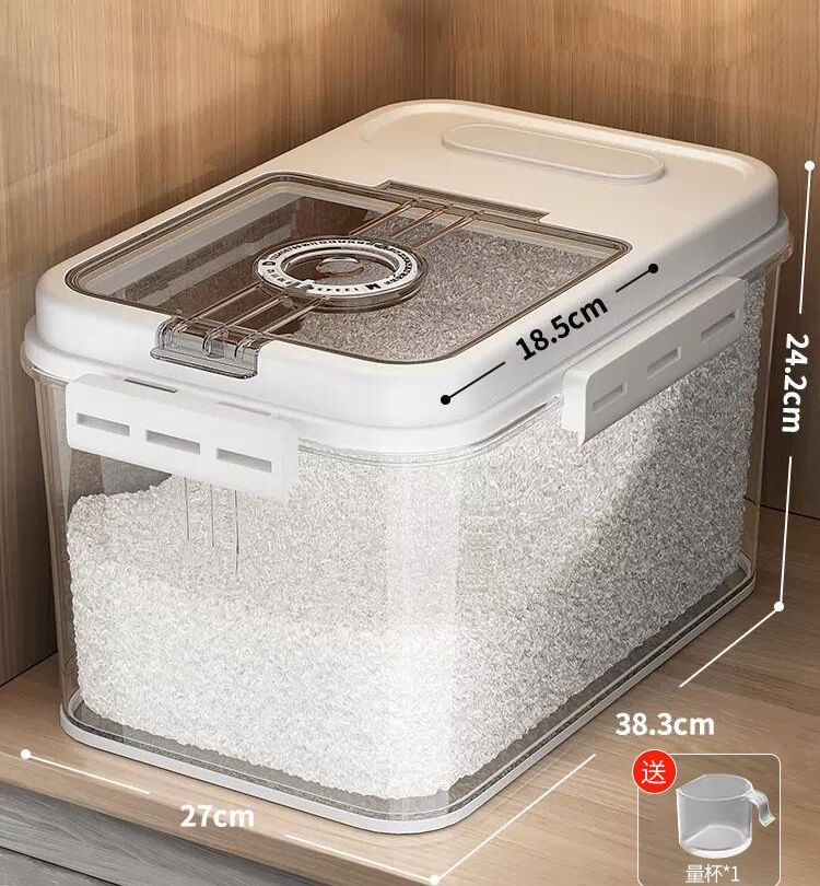 Multi Functional Pet Food Storage Box Snack Container Rice Barrel with Measuring Cup