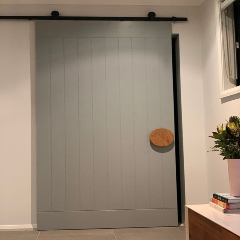 Decorative White Modern French Composite Wooden Sliding Interior Barn Door