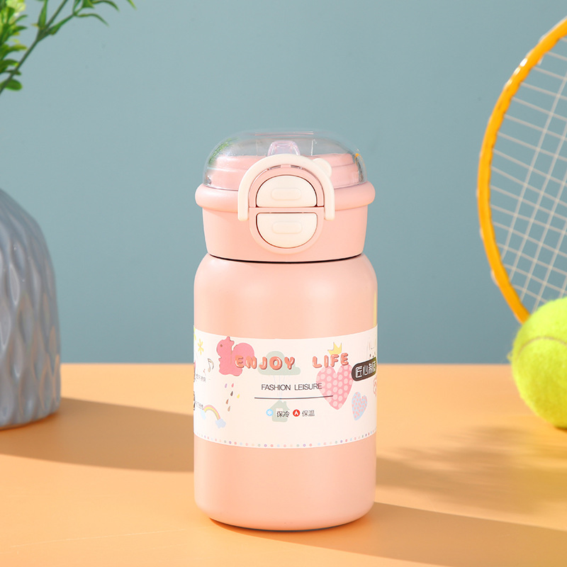 316 Stainless Steel Minimalist Insulated Water Cup with Straw and Portable Handle