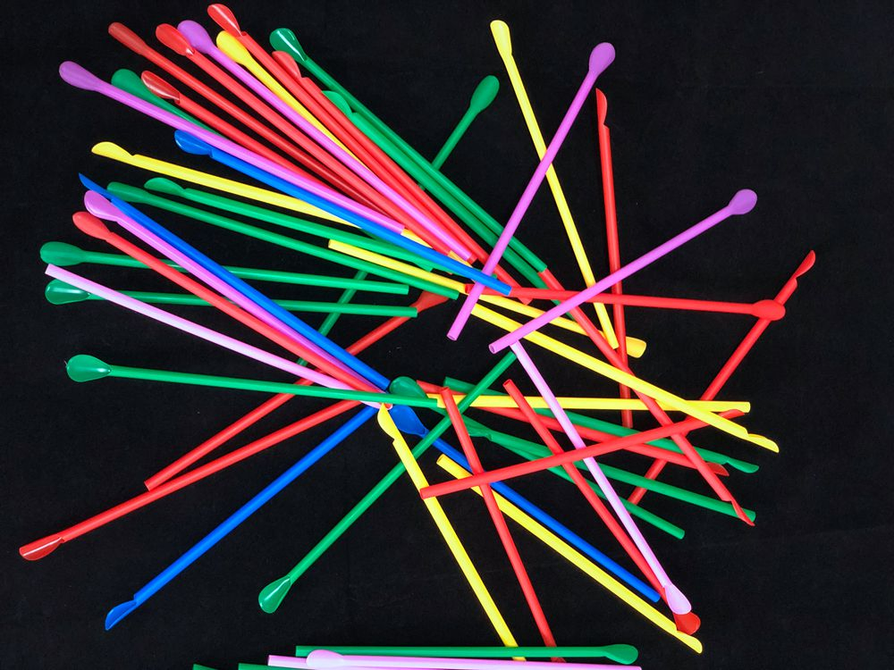 500 Pack Colorful Disposable Plastic Spoon Straws with OPP Bag Wrapped for Snow Cone