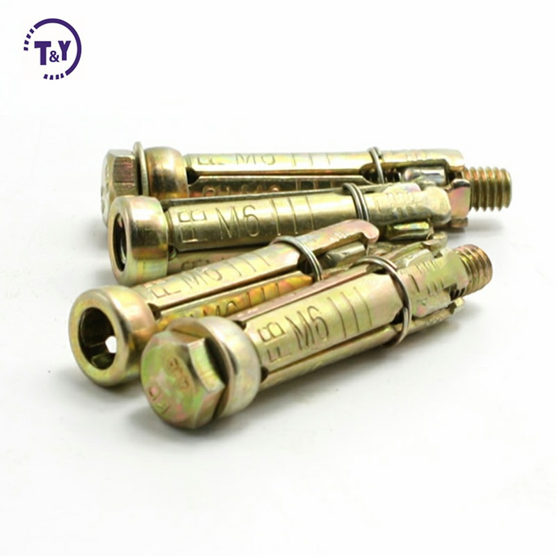 Yellow Zinc Plated 3PCS/4 PCS Shields Shark Fin Expansion Sleeve Set Anchor Bolt