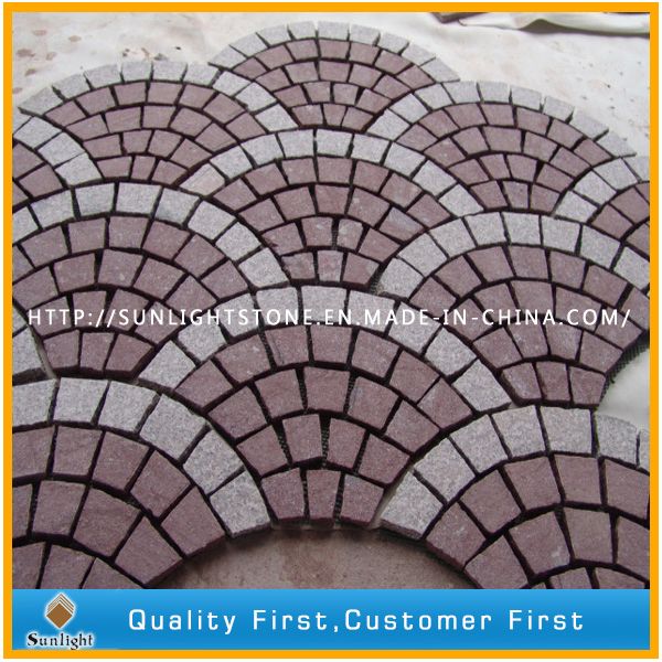 Natural Cheap Red Granite Mosaic Paver Stone for Garden and Park