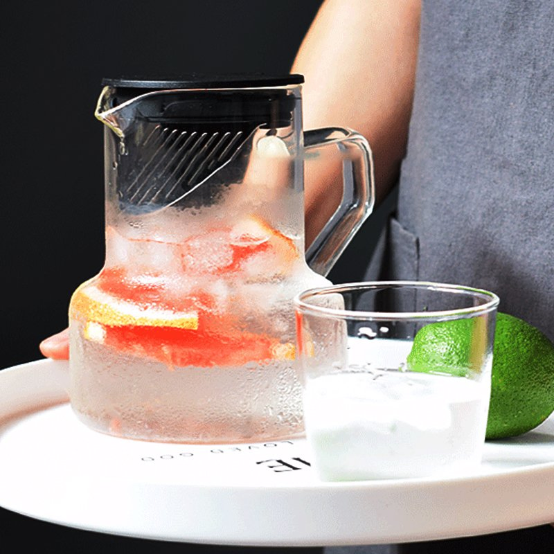 Glass Water Jug Hot and Cold Beverage Pot Juice Pitcher