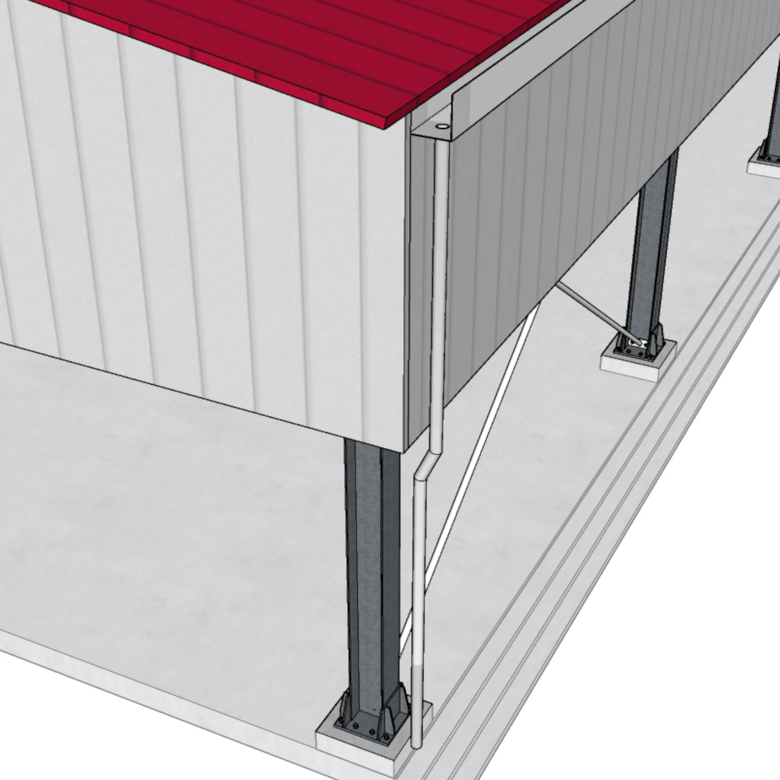 Pre-Engineered Metal Building Material Kits Prefabricated Middle Size Light Steel Structure Warehouse Shed