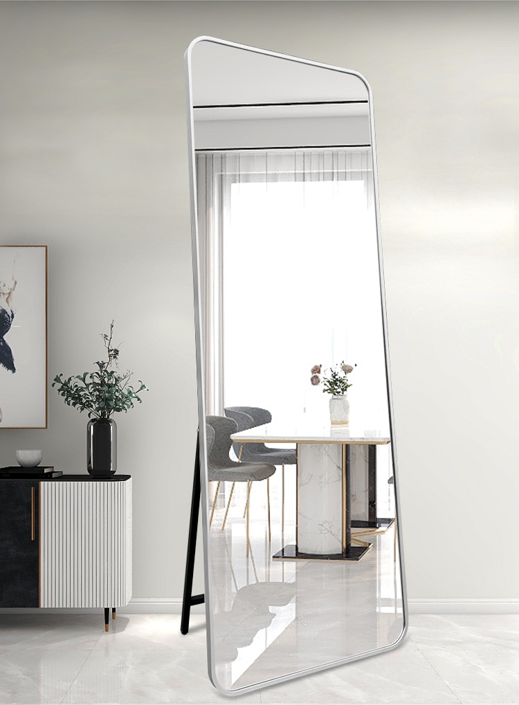 Full Length Dressing Standing Makeup Frame Furniture Cabinet Floor Vanity Cooper Free Wall Bathroom Smart LED Mirror