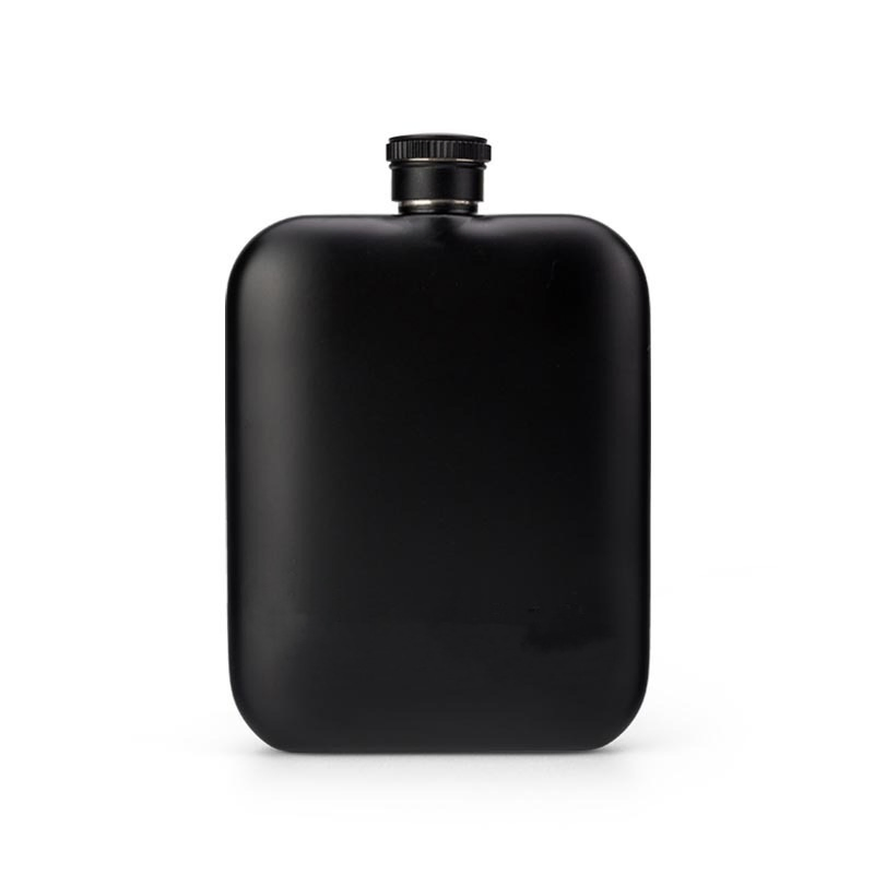 6oz Matte Black Hip Flask Stainless Steel Liquor Whiskey Alcohol Flask
