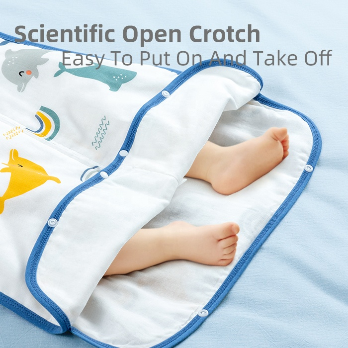 Factory Wholesale Summer Children Sleeping Bag Breathable Pure Cotton Gauze Sleeveless Baby Sleeping Bag