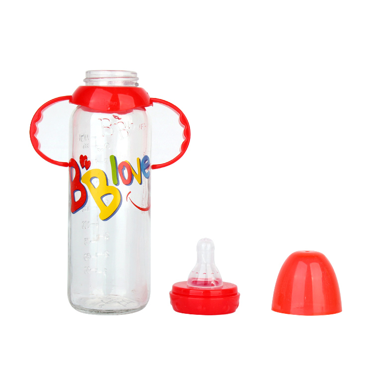 240ml Glass Baby Feeding Bottle with Handle for Wholesale