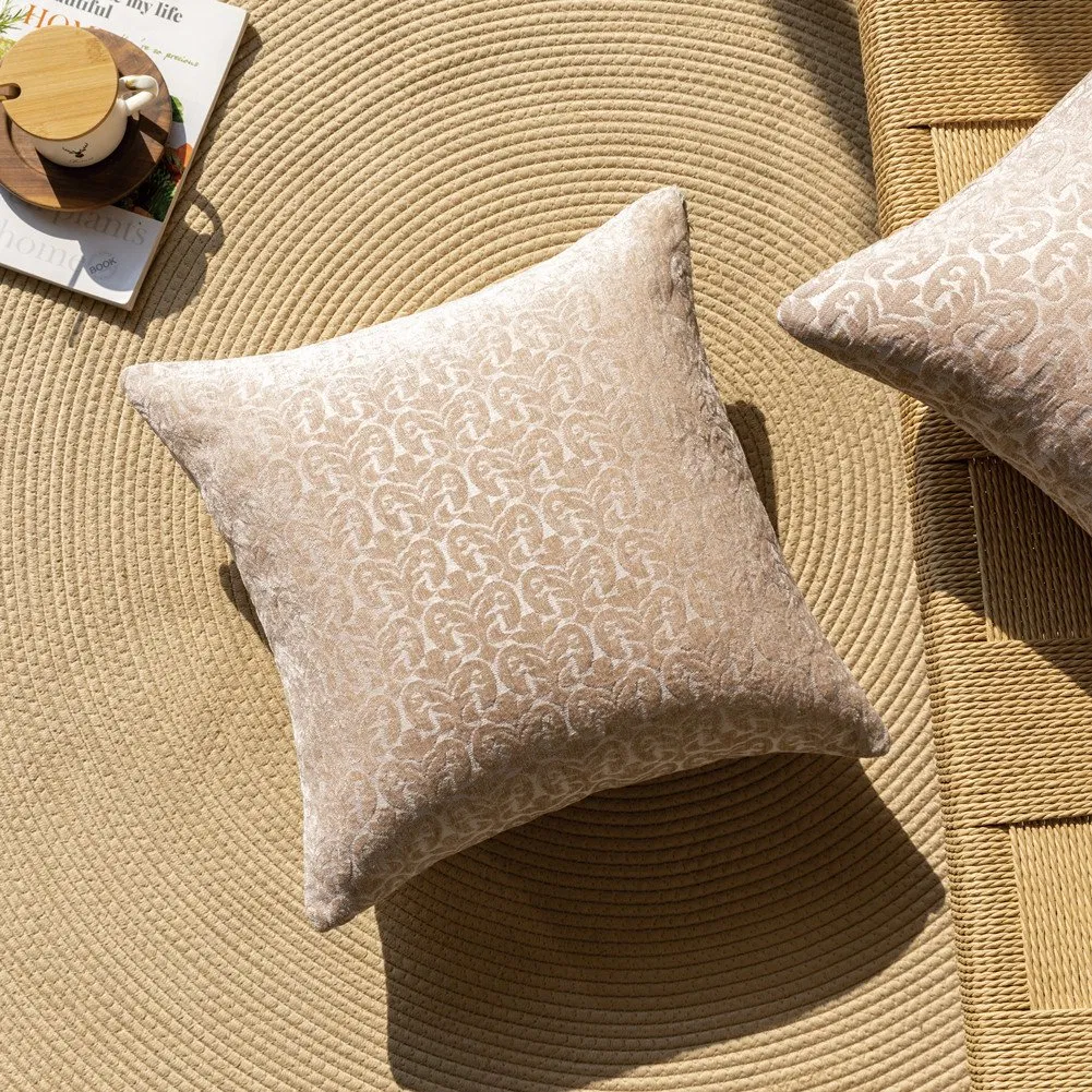 Decorative Square Throw Pillow Covers 18*18 Inch Set of 2, Super Soft Chenille Pillowcase for Living Room Bedroom, Chenille Pillowcase for Bedroom