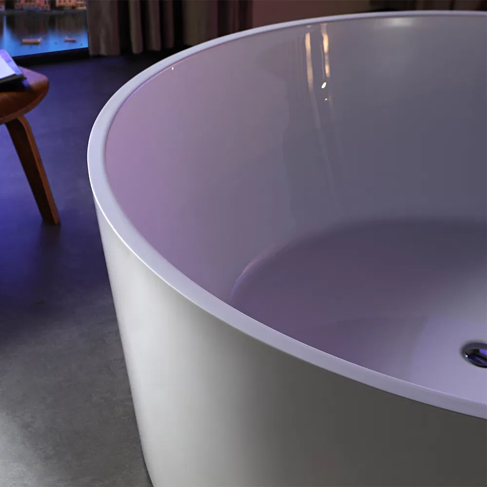 Modern White Acrylic Double Person Freestanding Adults Massage Whirlpool Bathtub