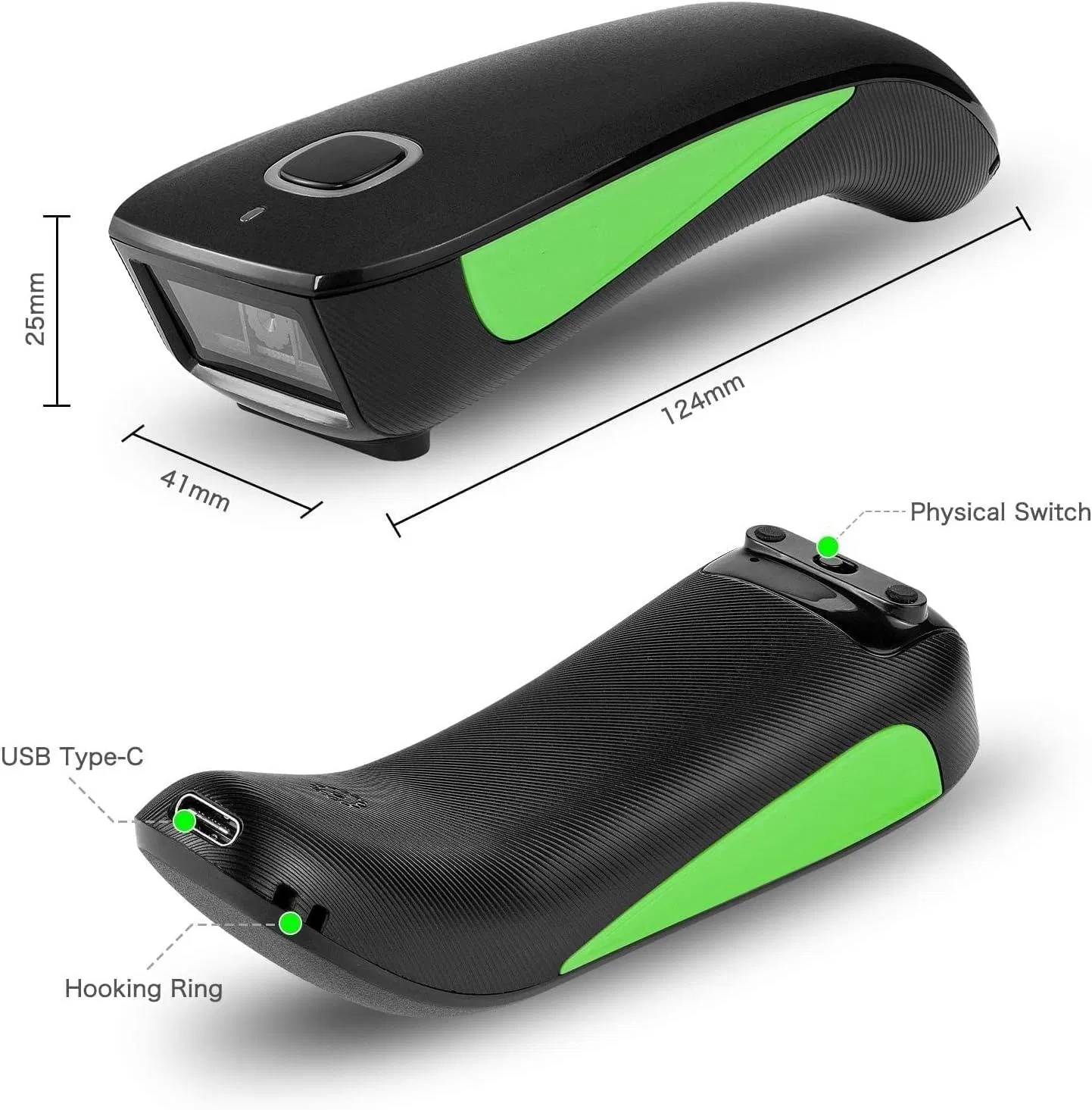 Netum Barcode Scanner Connect Smart Phone, Tablet, PC, CCD Bar Code Reader Work with Windows Mac Android Ios
