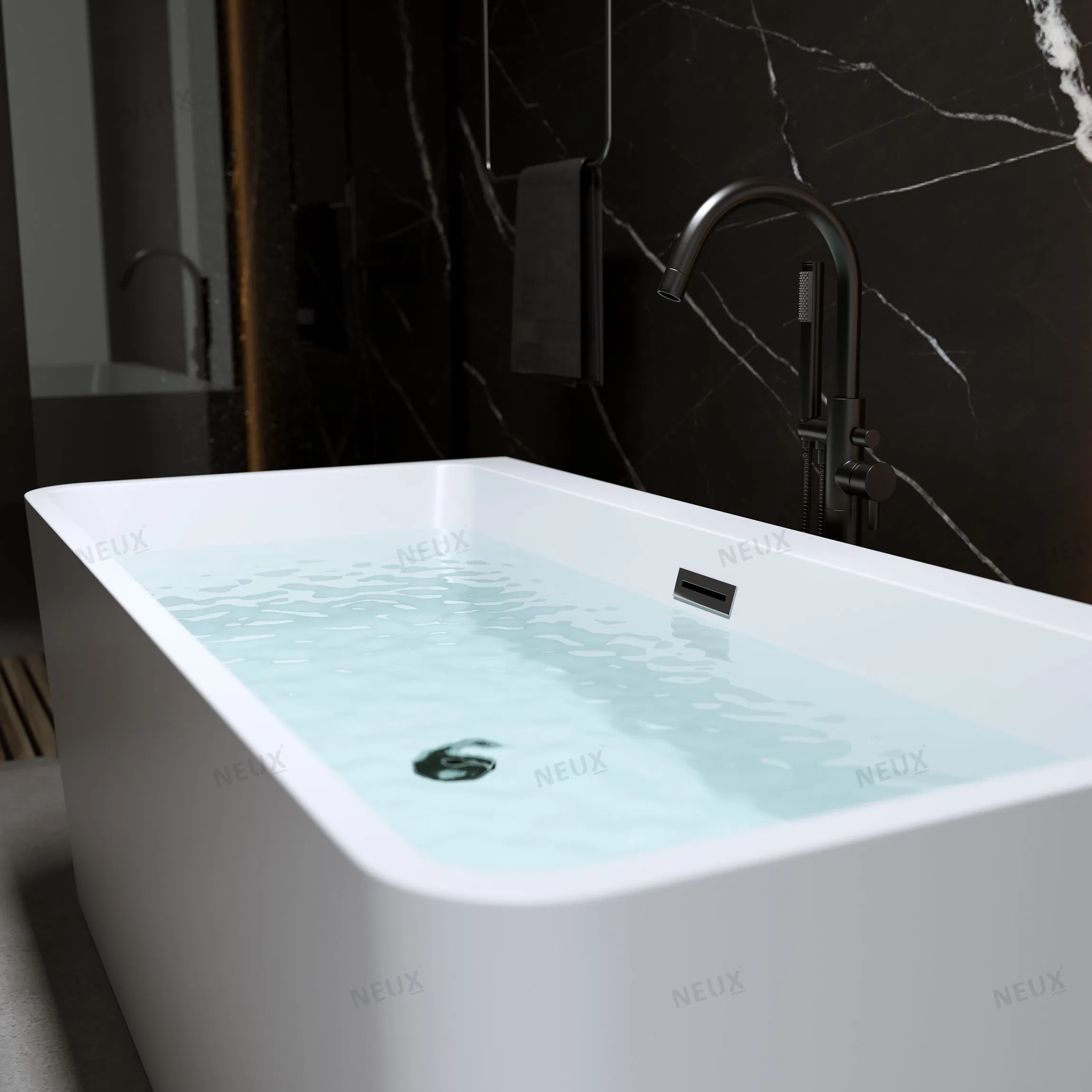 Акриловая ванна прямоугольная отдельностоящая LT-715