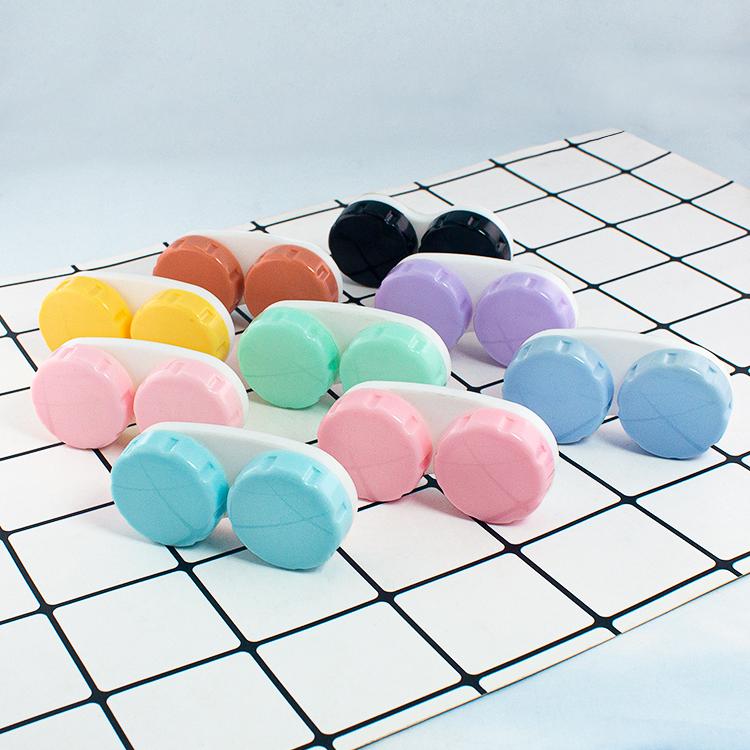 Factory Fashion Colorful Cute Whip Contact Lens Double Container