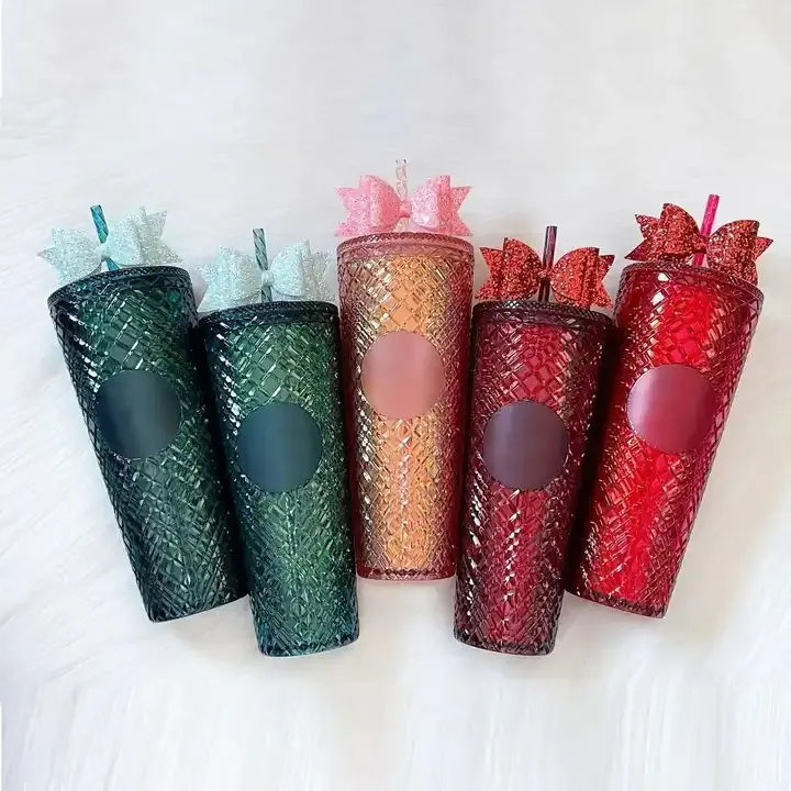 Бутылка для напитков 24oz с двойными стенками и соломинкой