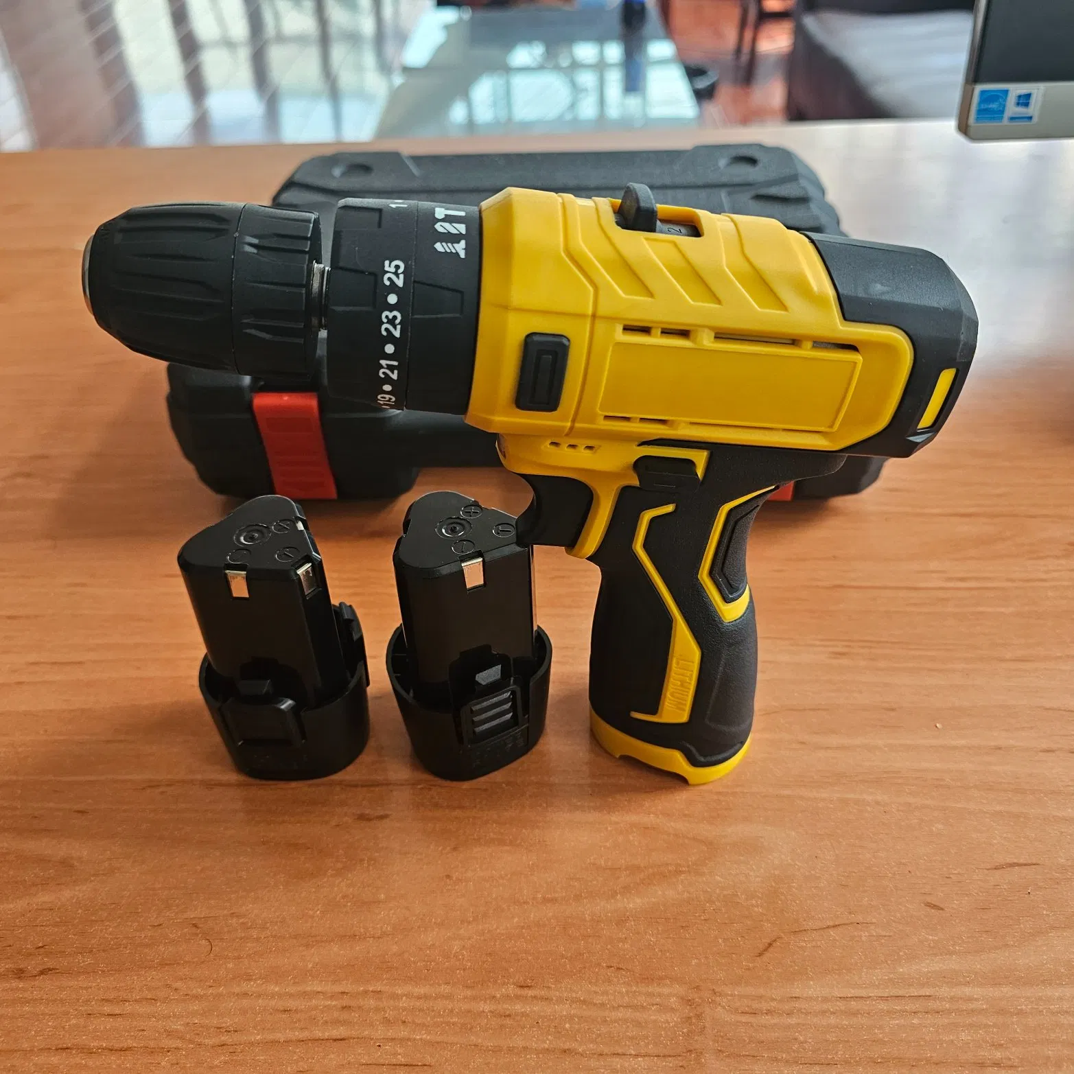 Free Shipping Power Tool 1/2 Inch Cordless Drill 2 Batteries Starter Tool Set