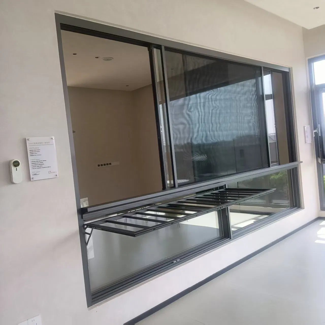 Building Material Aluminium Profile Aluminum Sliding Window for Living Room Balcony with Clothes - Drying Rack