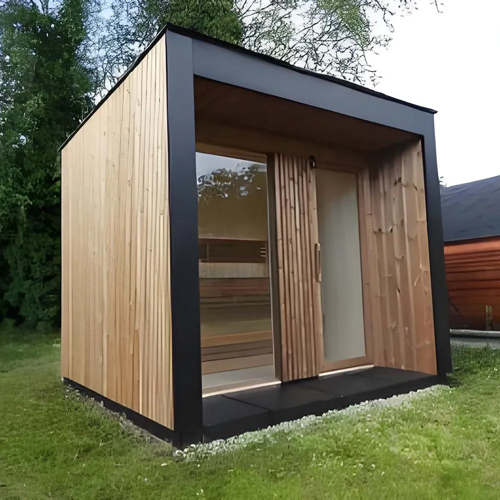 Уличная квадратная сауна на 4-6 человек из канадской хемлока или кедра