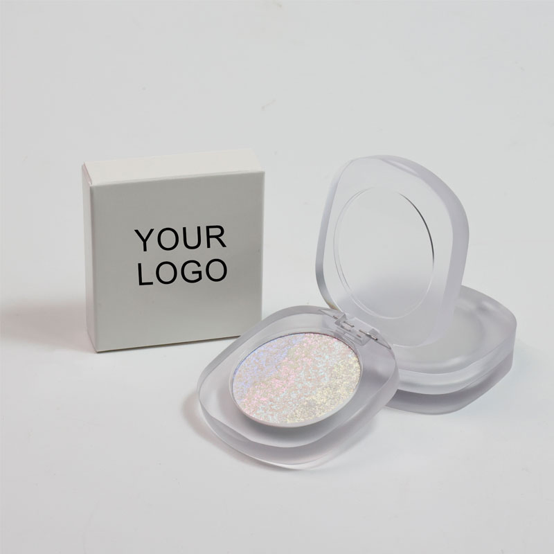Pink Highlighter Customized Vegan Shimmer Pressed Powder Clear Highlighter Palette