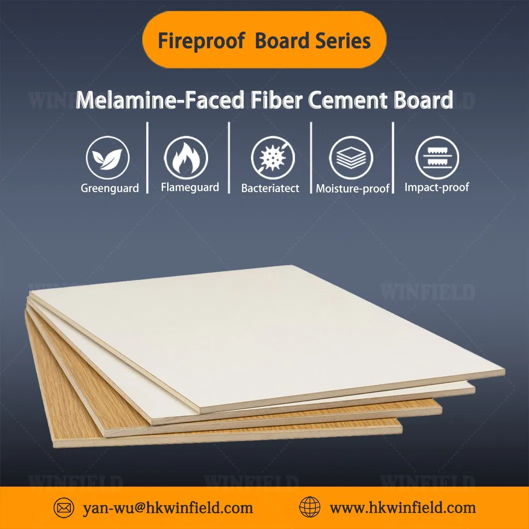 Fireproof Wall Panels Melamine Laminate Fiber Cement Board Moisture Resistant Interior Wall Cladding