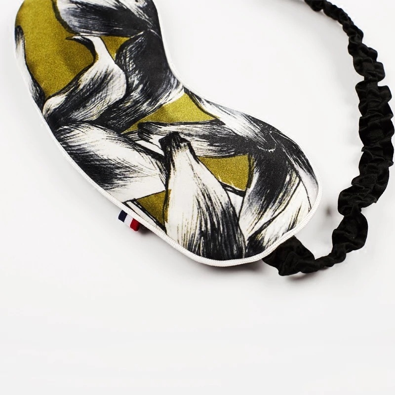Custom High Quality Lady Silk Printed Eyemask Factory