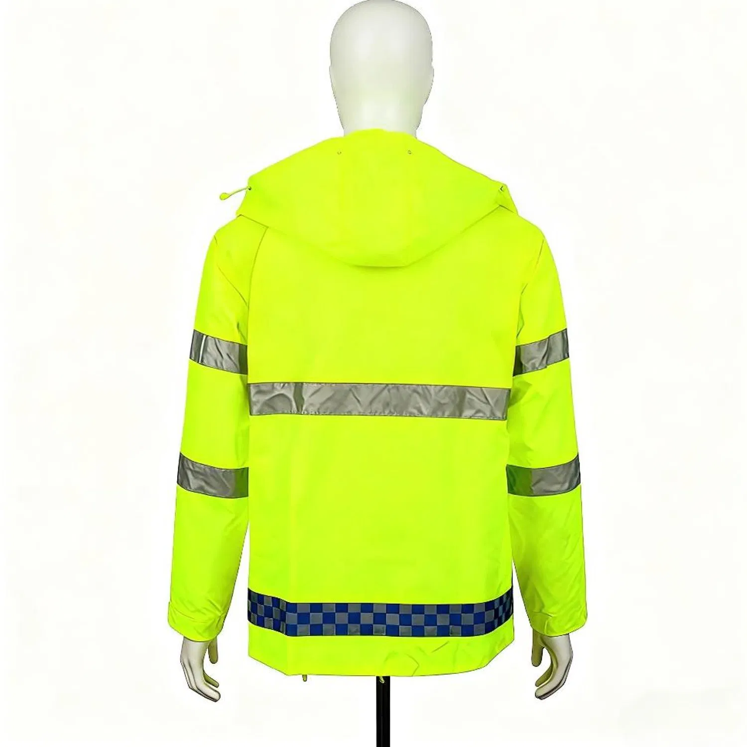 Waterproof High Visibility Reflective Stripe Raincoat 300d Oxford Fabric